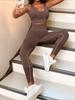 Women's Quick-Dry Shockproof Yoga Set: Ribbed Knit High Elastic Bra & Pants Two-Piece