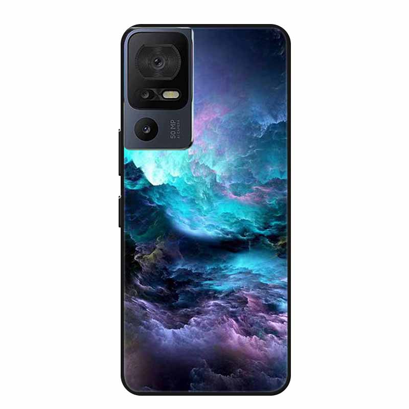 Für TCL 40 SE Handyhülle 40SE Hülle Schwarzes Silikon Weiche Rückseite Hülle Für TCL 40 SE Hülle Funda Für TCL40SE Capa 6.75" Schale