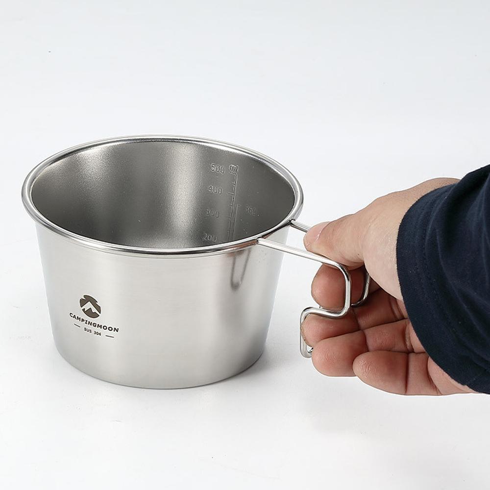 S369 Outdoor Stainless Steel Sierra Bowl 600ml Large Capacity Picnic Tableware Portable Barbecue