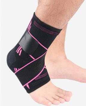 Manufacturer Adjustable Weave Elastic Compression Foot Ankle Support Brace Socks Sleeve Protector Gear with Bandage Wraps Straps