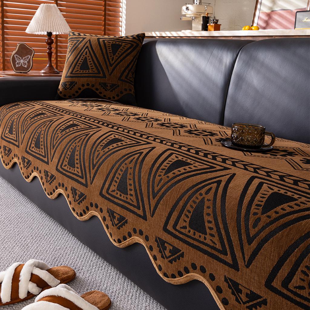 Spezialgeformtes Sofakissen Universal für alle Jahreszeiten, Neues rutschfestes Sitzkissen, Einteiliger Leder-Gerade-Reihen-Sofabezug, Stoffhandtuch