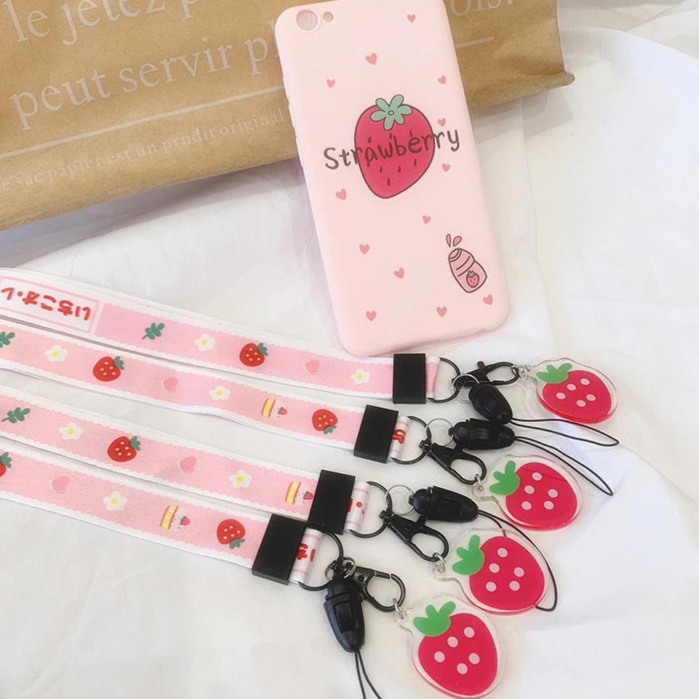 Neck Strap Cute Lemon Cell Phone Lanyard Mobile Phone Straps Fruit Lanyard Keychain Lanyards