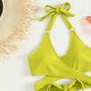 2024 Multicolor Cross Halter Bikini with Flat Leg Shorts for Women