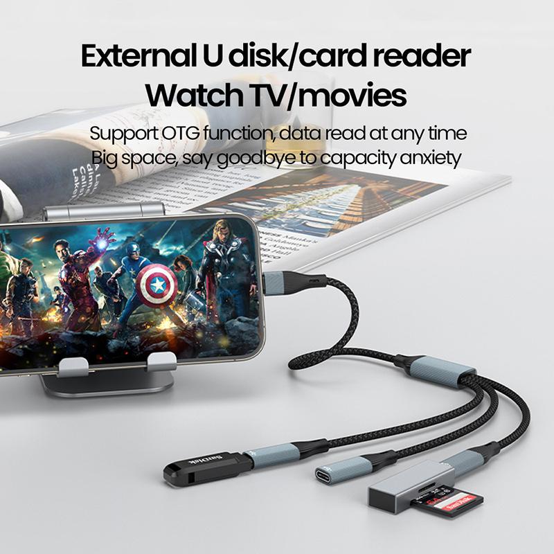 Usb Type C Hub Multiple Splitter Adapter Otg Data Transfer 3/2 Port Usb Power Charging Hub Cable Connector Adapter