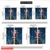 2pcs 2D Flat Printing Merry Christmas Drapes Santa Christmas Tree Star Polyester Without Electricity Family Party for Room Decor