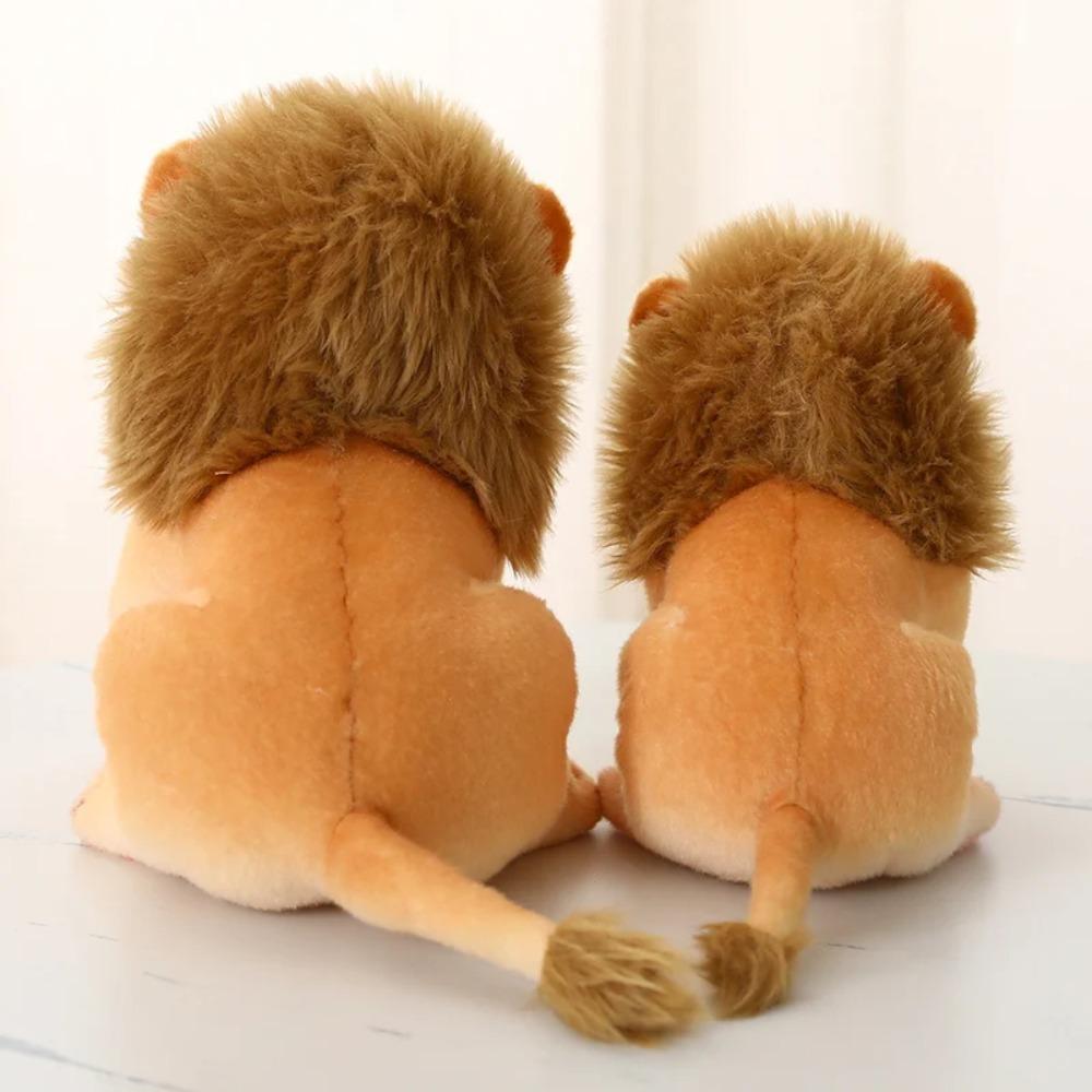 Forest Animal Simulation Male Lion Plush Toys Soft Simulation Lion Plush Toy  Birthday Gift