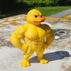 1pc Funny Muscle Yellow Duck Toy Funny Standing Duck Home Decoration Desktop Ornaments To Send Friends A Small Gift.