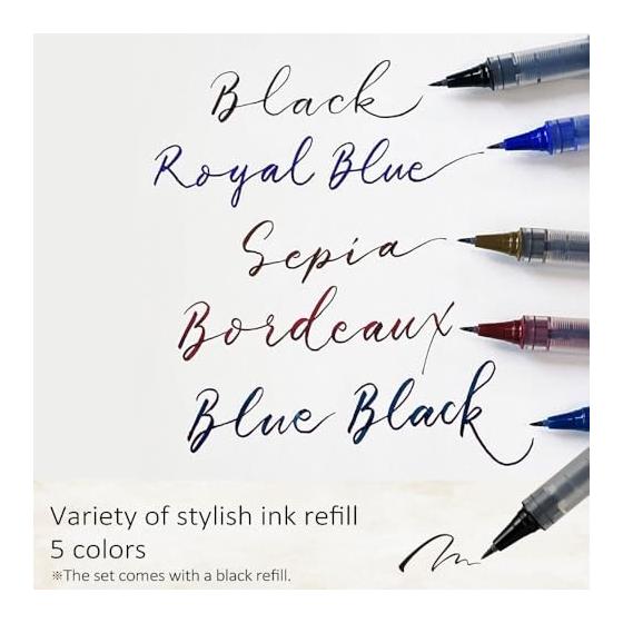 Kuretake Ziglet Pen COCOIRO Refill Fine Brush Tip Black Ink Made in Japan