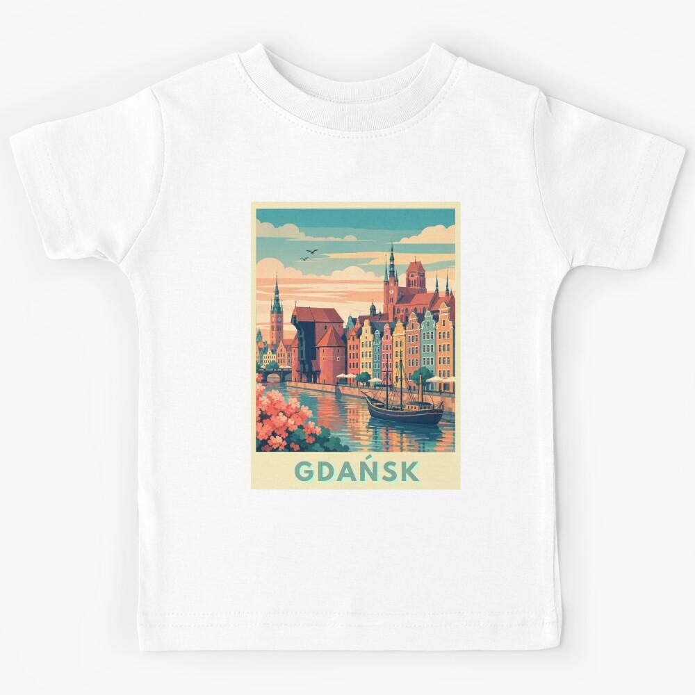 Gdańsk Poland Travel Poster Kids T-Shirt 150