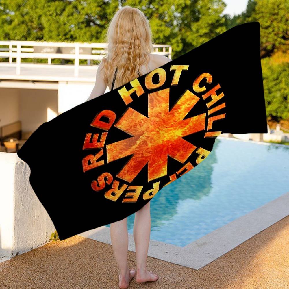 Red Hot Chili P-Peppers Band Bath Towel Microfiber Soft Water Absorbing Breathable For Girl Kids Decorative Cartoon Beach Towel