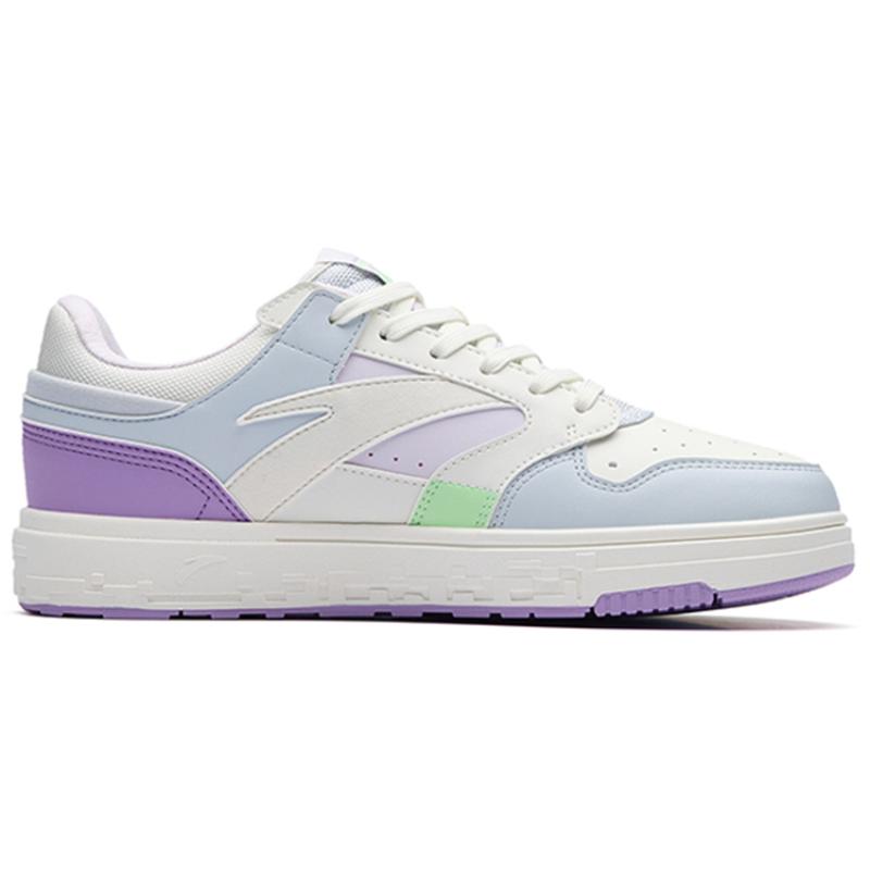 Anta Wear resistant And Lightweight Low Top Skateboard Shoes Women's White Blue Purple Sneakers 122238066-5