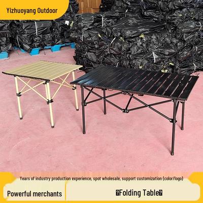 Durable Portable Metal Folding Camping Table for Outdoor, Night Market, Car-Mounted, and Barbecue Use