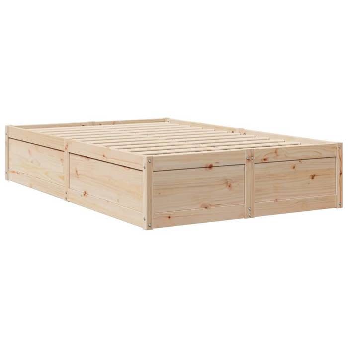 VidaXL Cadre de lit 120x190 cm Bois de pin massif, meuble de chambre à coucher, sommier, lit en bois, lit, lit double, cadre 3282387