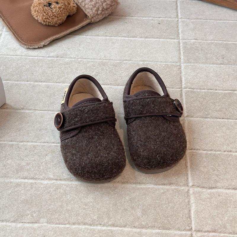 

Korean-style girls leopard print furry shoes, new winter model, plush-lined warm loafers for girls, children s outdoor cotton shoes 25 коричневий