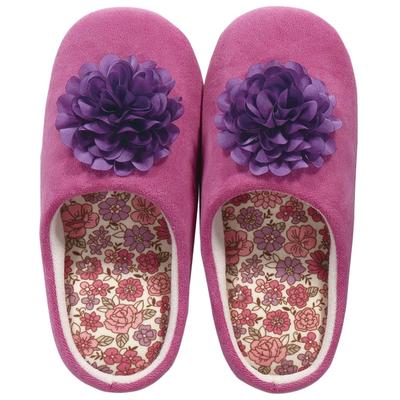 Senko Charlotte Floral Memory Foam Size 63195 S.D.S. Slippers, Rose, Sole, 24cm,
