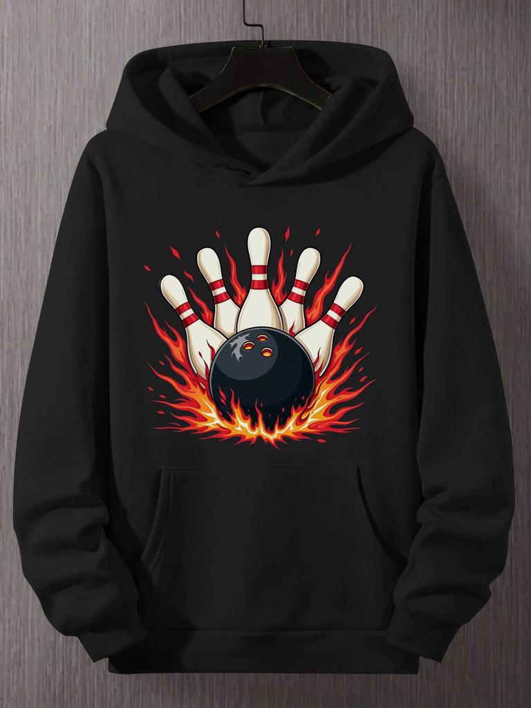 Flames Flaming Bowling Ball Strikes Pins Unisex Hoodies