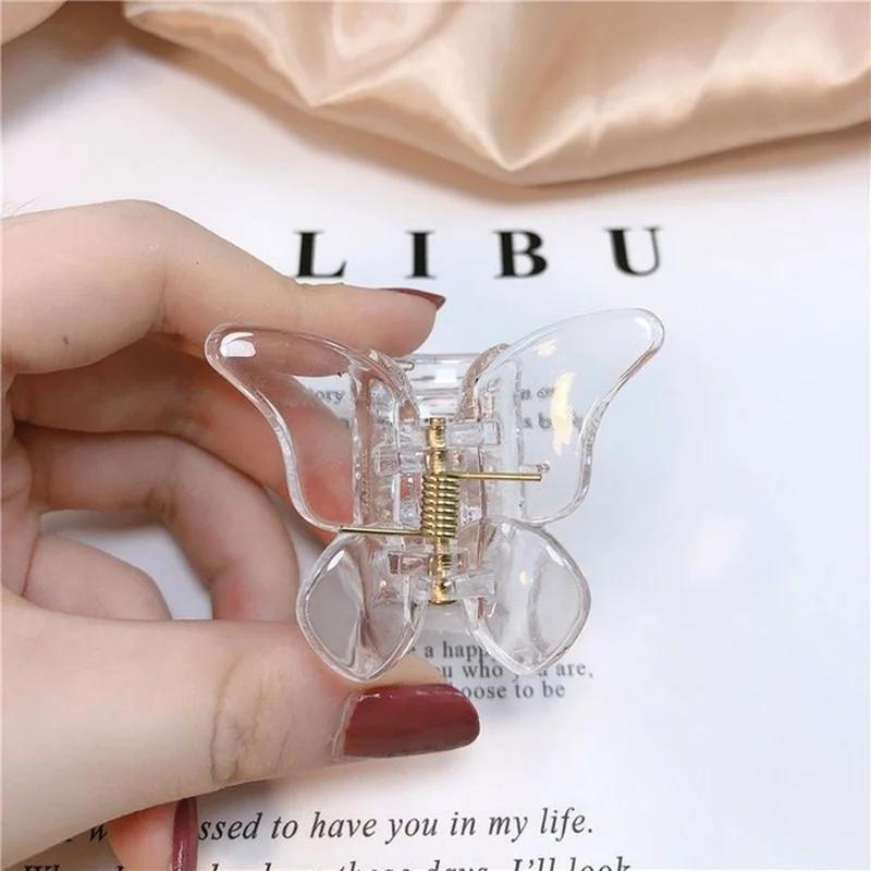 Mini Butterfly Hair Claws Acrylic Sweet Hair Ornament Clip Colorful Hairpins Fashion Hairs Accessories for Women Girls Cute New