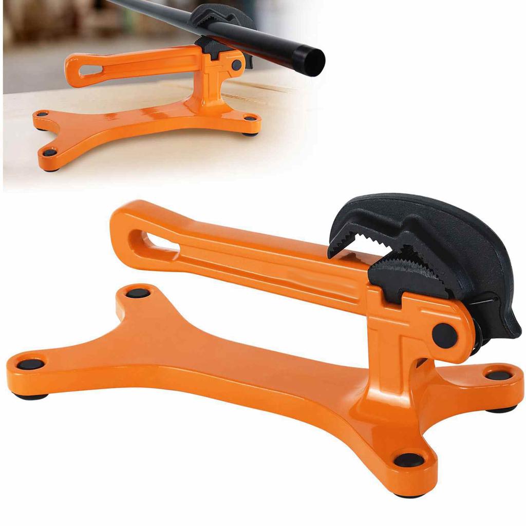 Portable Pipe Vise 1 8in 1 1 2in Capacity Lightweight Aluminum Non Slip Jaw Pipe Clamp for Plumbing HVAC Yellow