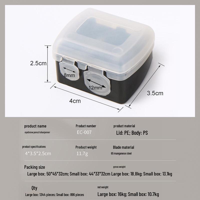 Dual-Hole Sharpener for Eyebrow, Eyeshadow, Lip Liner, and Lipstick Pencils