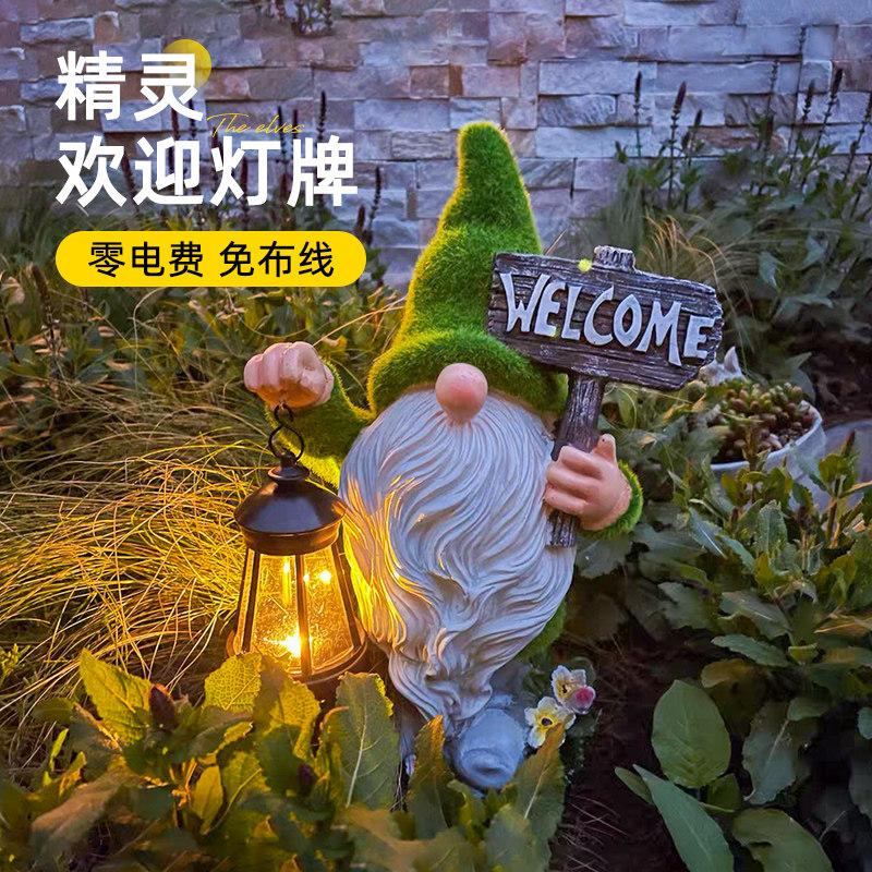 Уличная садовая статуэтка гнома Декорация Гном Эльф Солнечная садовая декорация для газона Гном Свет Садовые статуэтки Ангел Рождественский декор