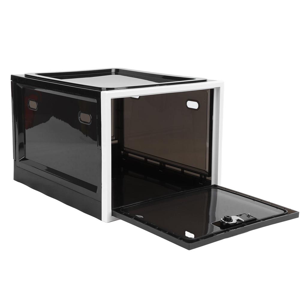 Fridge Lock Box Plastic Multifunctional Convenient Lockable Food Storage Cabinet for Home Black and