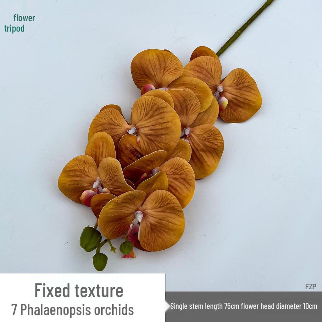 Set of 7-Head 3D Phalaenopsis Artificial Flowers for Home & Wedding Decor