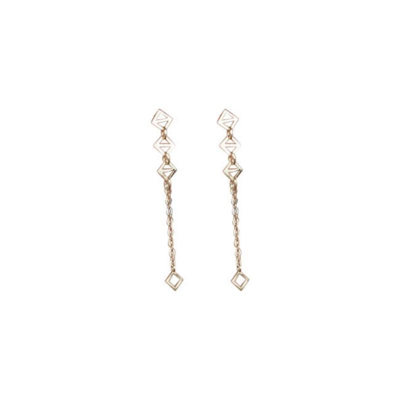 

Изысканные серьги-качалки с полыми бриллиантами и цепочкой для женщин, длинные серьги