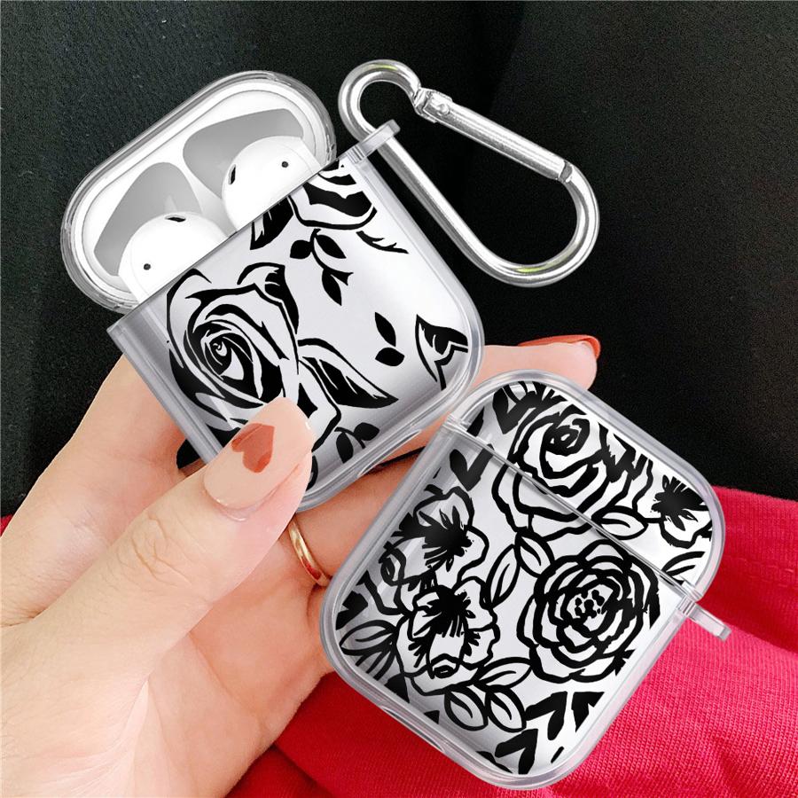 Case For Airpods Pro 1 3 Pro3 Pro2 4 2 Clear Earphone Cases Cover Beautiful Flowers