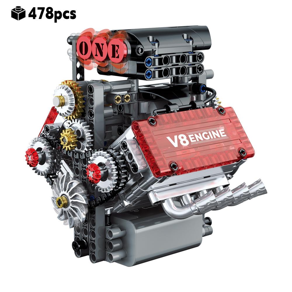 V8 Engine Technic Building Set 478PCS Motorized Mechanical Model Car Kit DIY Project Christmas Birthday Gift For Men