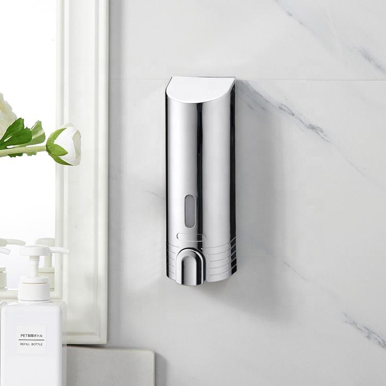 Bathroom Shampoo Dispenser Wall Mount Plastic Chrome Soap Dispenser
