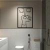 1pc Metal Nose Clip Wall Art, Minimalist Bathroom Line Art, Funny Toilet Decor, Guest Bathroom Hanging, Iron Craft Home Decor
