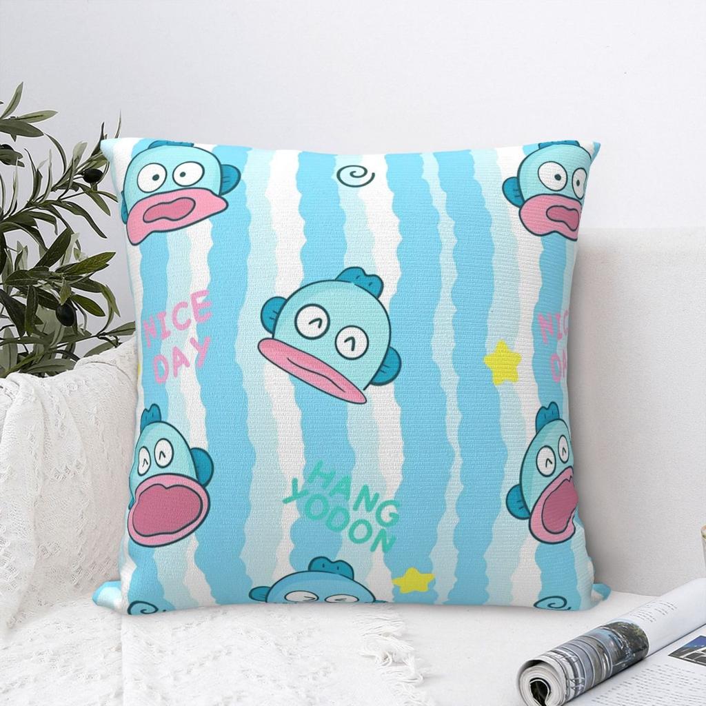 Hangyodon Cute Cartoon Pillowcase Soft Polyester Cushion Cover Gift Pillow Case Cover Home Square 45X45cm
