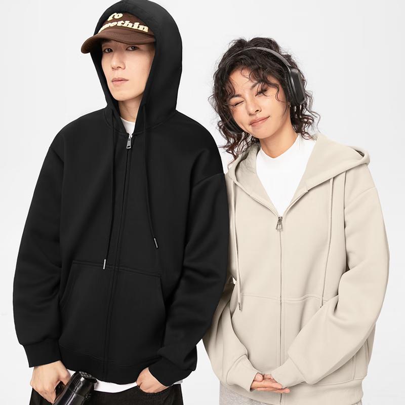 MINISO Men's Trendy Hooded Cardigan Sweatshirt