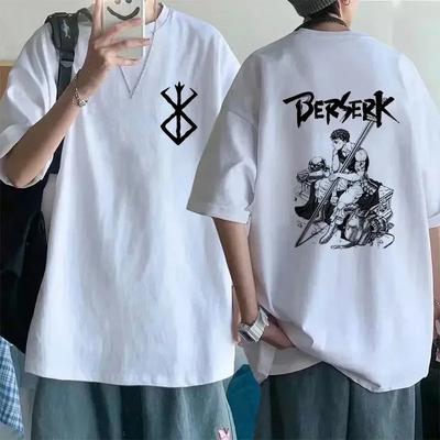 Koszulka z nadrukiem oczu Berserk Guts z japońskiego anime Harajuku w dużych rozmiarach, zabawna koszulka graficzna, koszulka manga streetwear, top, koszulki hip hop