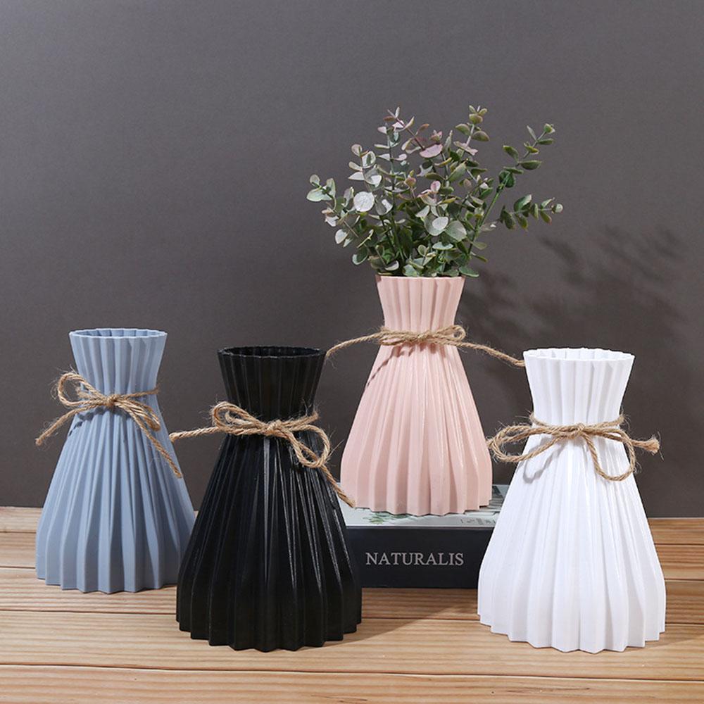 Kreative Origami-Vase Europäische Faltenvase Kunststoff zylindrische Falten Blumenvase Faltpapier-Stil Trockenblumenflasche Modern
