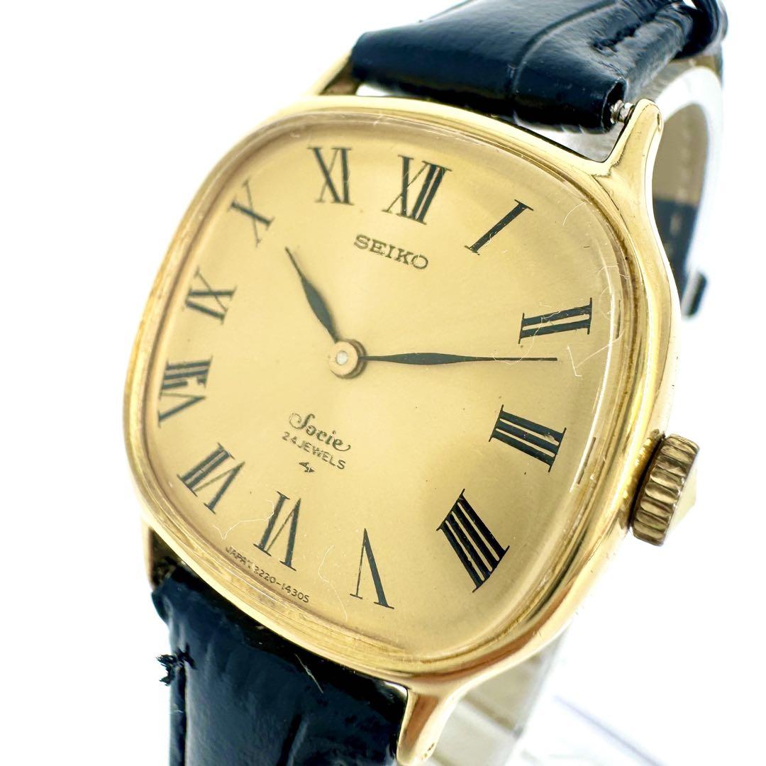

[USED] Rare working SEIKO Socie 24 jewel hand-wound gold watch