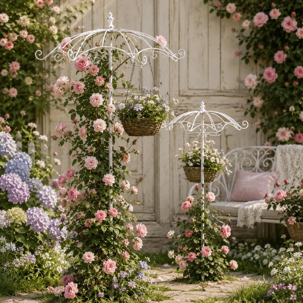 Disposizione Floreale Stile Rustico Decorazione da Giardino Traforata Palo Giardino Esterno