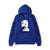 Zero Two Side Profile Anime Hoodie Japanese Letter Print Black Casual Long Sleeve Hooded Sweatshirt Pullover