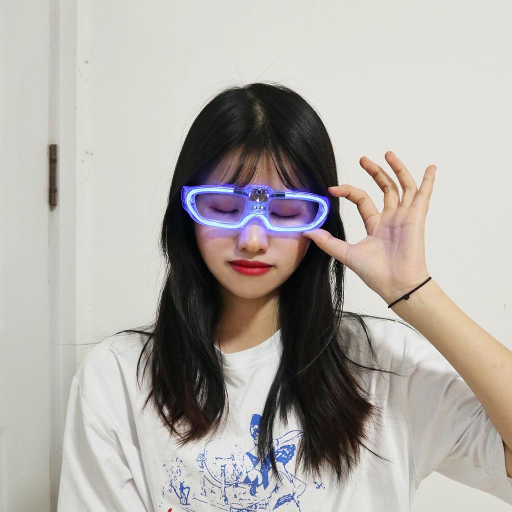 Festival Celebration Style Rectangle Luminous Glasses Women Men Eyeglasses Sqare Shades Light Glasses for Party Female Eyewear