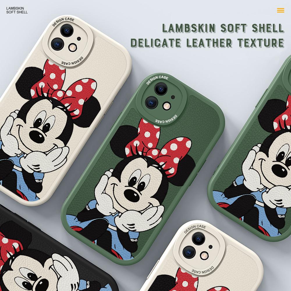 

Тонкий кожаный чехол с рисунком Диснея и Минни Маус из искусственной кожи, мягкий силиконовый чехол для телефона из искусственной кожи для Vivo