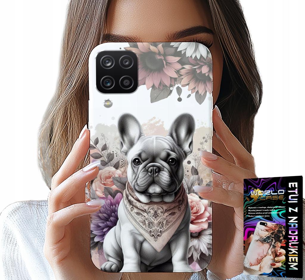 Etui Do Samsung Galaxy A22 5G - Buldog Buldogi Pieski Rasy Psów Plecki