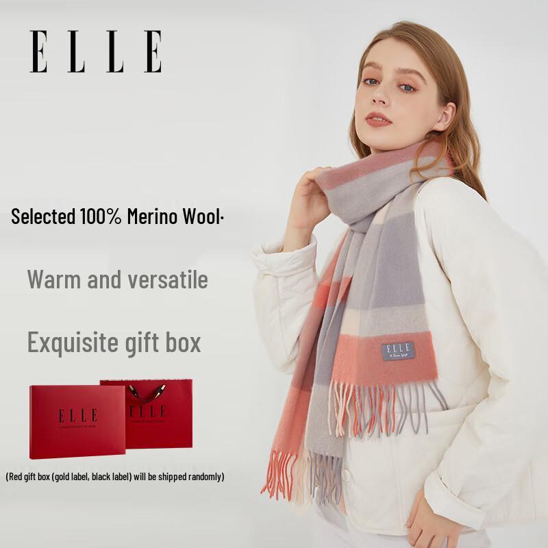 ELLE Women's Pure Wool Winter Scarf