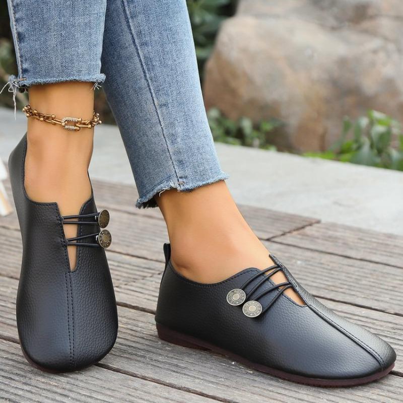 Damen Casual Flache Sohle Einzelne Schuhe, 2024 Neuer Trend, Einbeinige Bohnenschuhe, Bequeme Mary Jane Schuhe