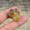 Citrine Rough Pendant Electroformed Copper Pendant Gemstone Pendant Handmade Copper Jewelry Designer Pendant Electroformed Jewelry For Gift