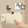 Kitchen Paper Towel Storage Rack with Suction Cup And Automatic Spring Push Rod Paper Roll Holder for