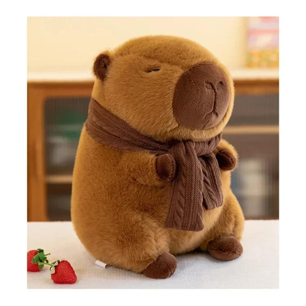 25-30CM Hot Plush Stuffed Doll Cute Scarf Pufferfish Plush Kawaii Animal Toy Children's Birthday Gift Capybara Doll Kids Toys