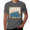 Rhino With Three Birds Tshirt Lightweight Casual Summer Tshirt