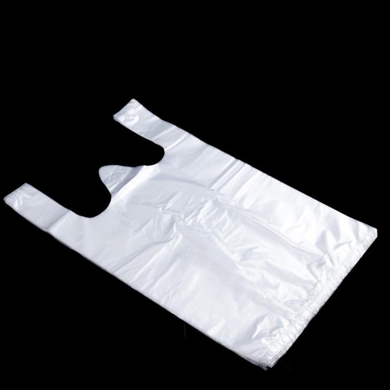 

100 шт./упак., 3 размера, сумки для переноски, белый подарочный пакет, розничный супермаркет, продуктовый магазин, пластиковые пакеты с ручкой, упаковка для пищевых продуктов 20X31cm