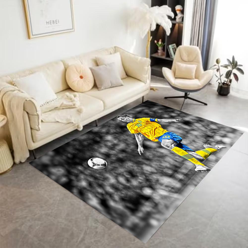 Soccer Player Action Area Rug Design for Game Room Hallway Foyer Dormitory Antislip Carpet Anime Office Decor Best for Christmas