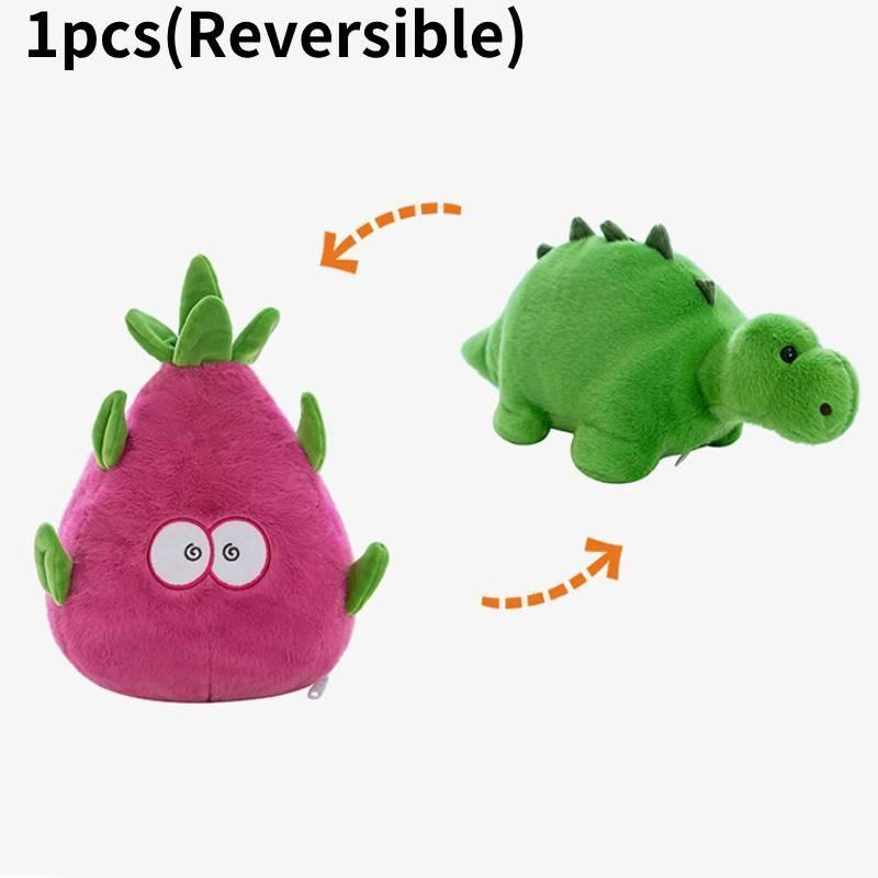 Flip Creative Plush Toy Pitaya Into Dinosaur Doll Avocado Into Cow Gift Birthday